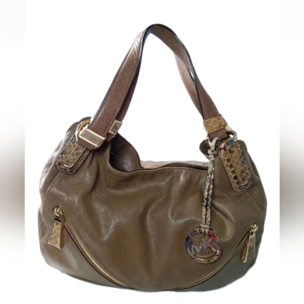 Michael Kors Leather Shoulder Tote Large Handbag Retail $375 - Picture 6 of 11